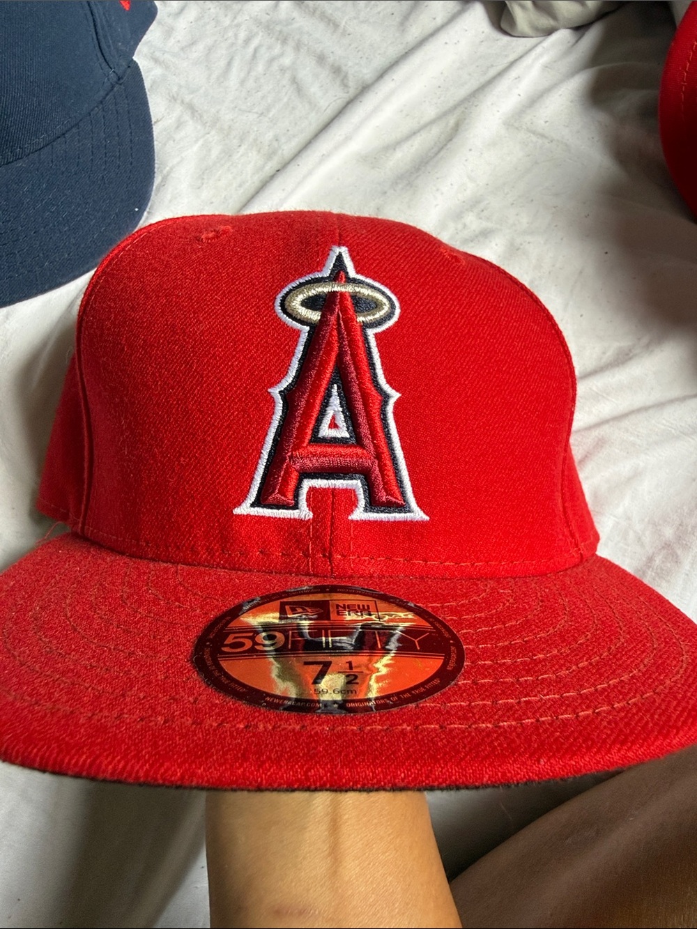 New Era Los Angeles Angels Red Fitted Hat with Embroidered A